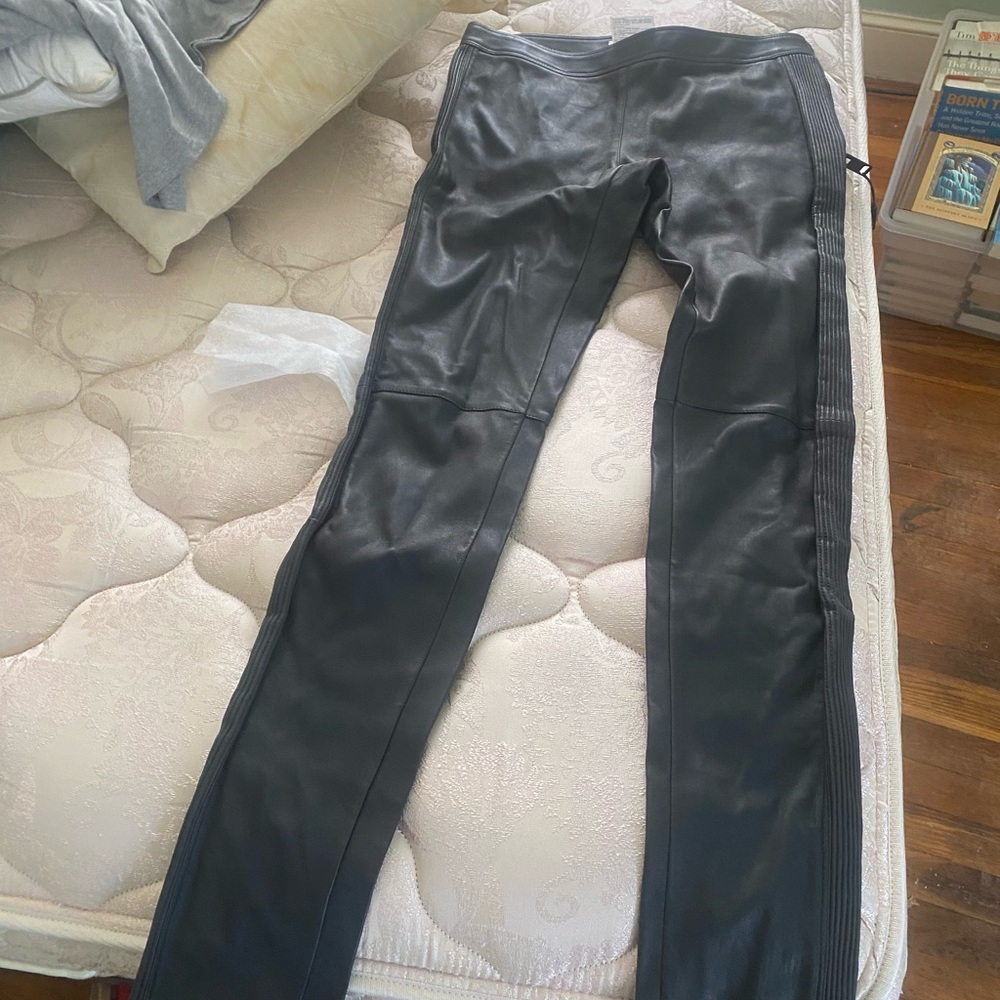 Burberry real leather  pants